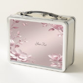 Zarte rosa Blumen Lunchbox (Rückseite)