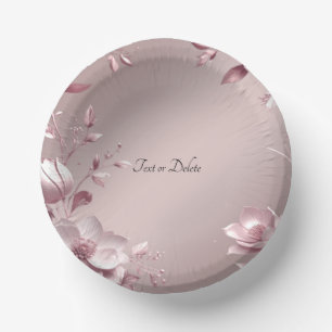 Zarte rosa Blumen-Papier-Schalen Pappteller
