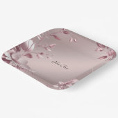 Zarte rosa Blumen-Papierplatte Pappteller (Gewinkelt)