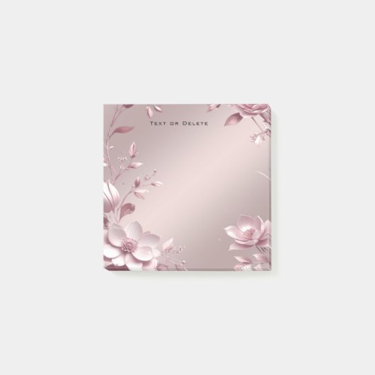 Zarte rosa Blumen-Post-it-Notizen Post-it Klebezettel (Vorderseite)