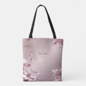 Zarte rosa Blumen-Tasche Tasche (Rückseite)