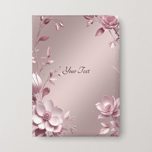 Zarte rosa Blumenknopf Button (Vorderseite)