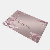 Zarte rosa Blumenmatte Fußmatte (Schrägansicht)