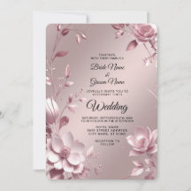 Zarte rosa Blumenrahmen-Hochzeitseinladung