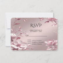 Zarte rosa Blumenrahmen-RSVP-Karte