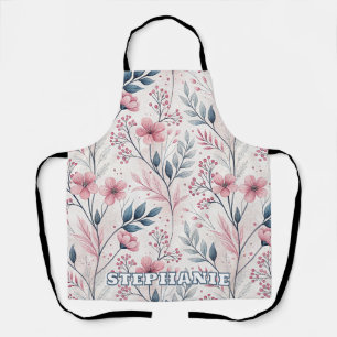 Zarte rosa Blüten mit gedämpftem blauem Laub Schürze