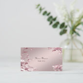 Zarte rosa florale Visitenkarte (Stehend Vorderseite)
