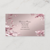 Zarte rosa florale Visitenkarte (Rückseite)