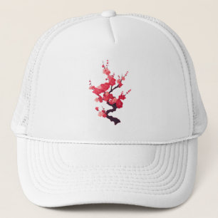 Zarte rosa japanische Kirschbaumzweig Truckerkappe