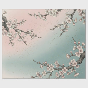 Zarte rosa Kirschblüten-Sakura-Zweige Geschenkpapier