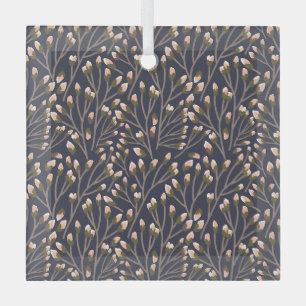 Zarte rosa Knospen auf braunen Zweigen Ornament Aus Glas