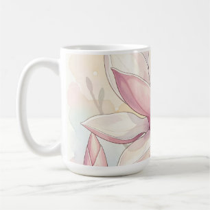 Zarte rosa Magnolie Wasserfarbenblüte Kaffeetasse