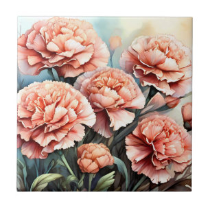 Zarte rosa Nelken Fliese