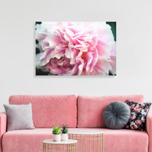 Zarte rosa Pfingstrose Blumen Wrapped Canvas Druck Leinwanddruck