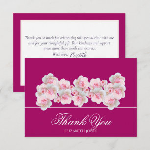 Zarte rosa Rosen Florale Brautdusche Danke