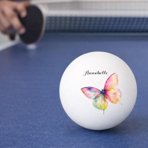 Zarte rosa Schmetterlinge in Pastell-Regenbogenfar Tischtennisball