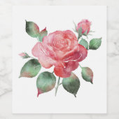 Zarte Rose Weinetikett (Einzelnes Label)