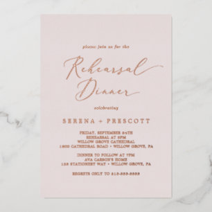 Zarte Roségoldfolie Blush Probeessen Folieneinladung