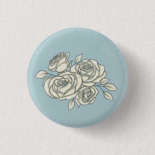 Zarte Rosen Button (Vorderseite)