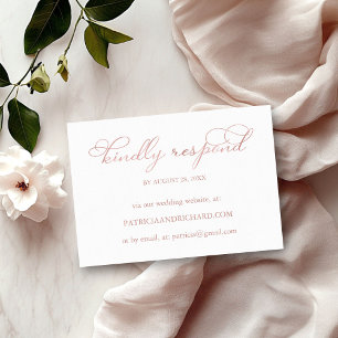 Zarte Rosen-Gold-Schrift Online-Hochzeits-RSVP-Kar RSVP Karte