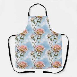 Zarte Rosen in Pastellfarben auf einem Farbverlauf Schürze