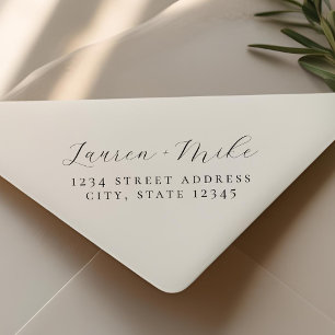 Zarte Skript-Hochzeitsrücksendeadresse Permastempel