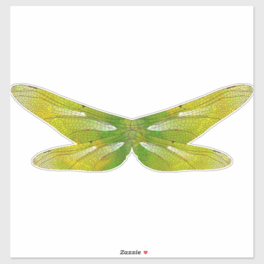 zarte Smaragdgrüne Drachenfliegenflügel Aufkleber (Blatt)