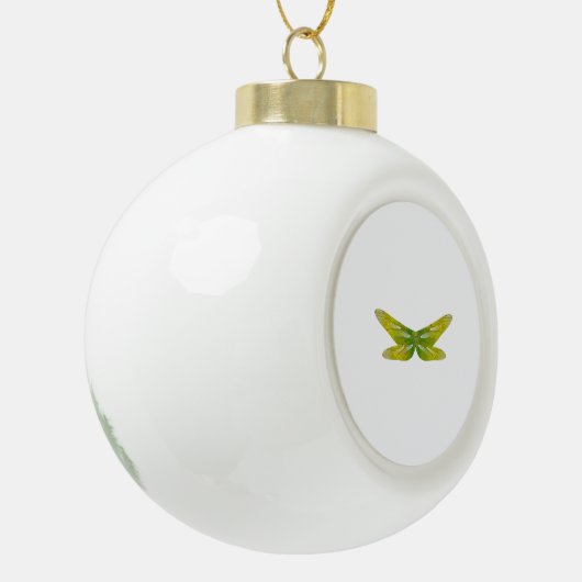zarte Smaragdgrüne Drachenfliegenflügel Keramik Kugel-Ornament (Links)