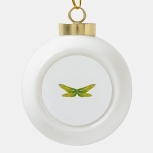 zarte Smaragdgrüne Drachenfliegenflügel Keramik Kugel-Ornament