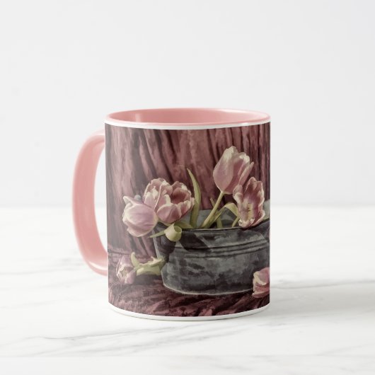Zarte Tulpen Tasse (Vorderseite Links)