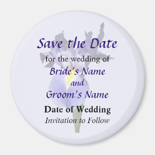Zarte Violette Iris Save the Date Magnet