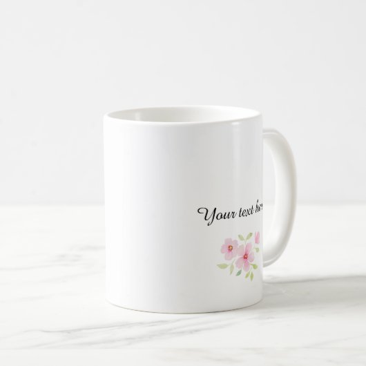 Zarte Wasserfarben-Wildblumen Kaffeetasse (VorderseiteRechts)