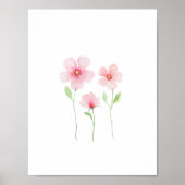 Zarte Wasserfarben-Wildblumen Poster (Vorne)