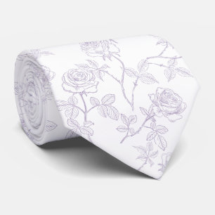 Zarte weiße Lavendelrosen Krawatte