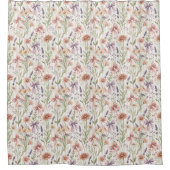 Zarte Wildblumen Boho-Cocquette-Bogen-Muster Duschvorhang (Vorderseite)