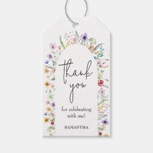 Zarte Wildblumen-Brautdusche Geschenkanhänger