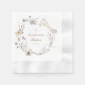 zarte Wildblumen Kranz Taufpapier Napkin Serviette (Vorderseite)