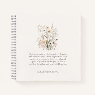 Zarte Wildblumen Motivationszitat Notizblock