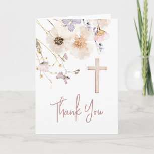 zarte Wildblumen religiöses Ereignis Danke Karte