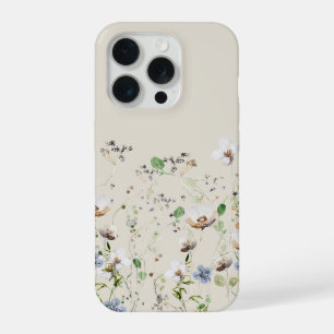 Zarte Wildblumen-Wasserfarben-Blumen iPhone 15 Pro Hülle