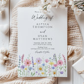 Zarte Wildblumen-Wiesen-Hochzeit Einladung