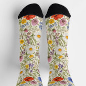 Zarte Wildblumenwiesenblüten Socken (Oben)