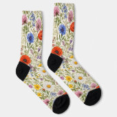 Zarte Wildblumenwiesenblüten Socken (Rechts)