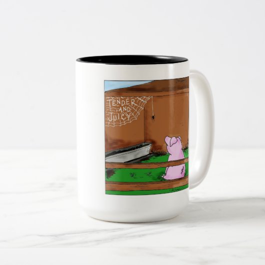 Zarten und saftigen Charlottes Netz-Cartoon Zweifarbige Tasse (VorderseiteRechts)