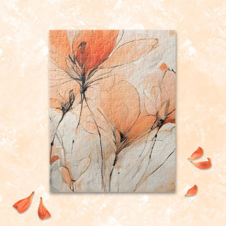 Zarter abstrakter Tintenstrahl zeitgenössisch flor Puzzle