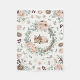 Zarter Blumenkranz Schlafendes Tier Fleece Blank