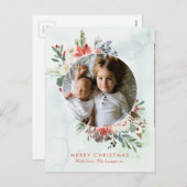 Zarter Blumenkranz Weihnachtskarte Feiertagspostkarte (Vorne/Hinten)