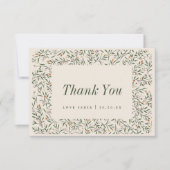 Zarter Blumenrahmen Dankeskarte (Vorderseite)