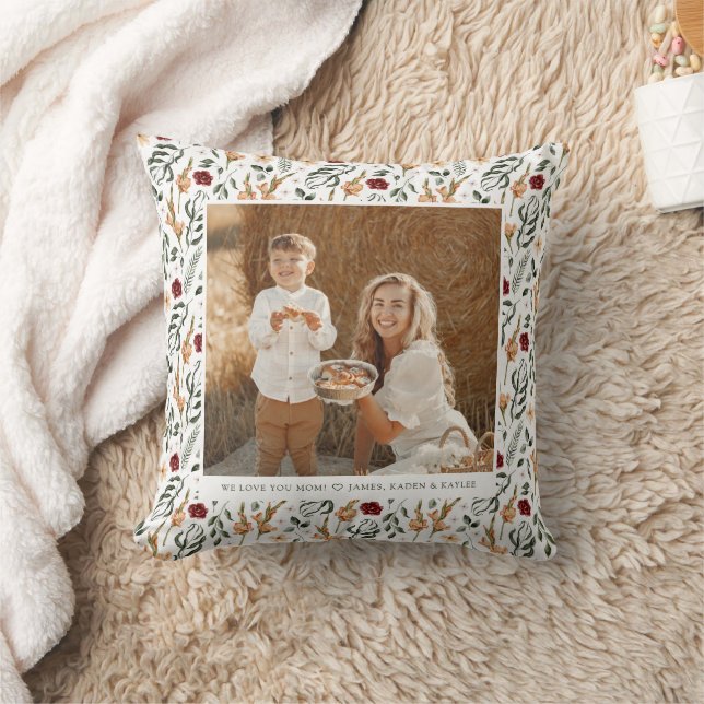 Zarter Blumenstrauß Muttertag Kissen (Decke)