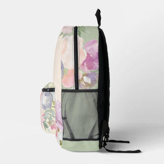 Zarter floraler Aquarellsack Bedruckter Rucksack (Rechts)